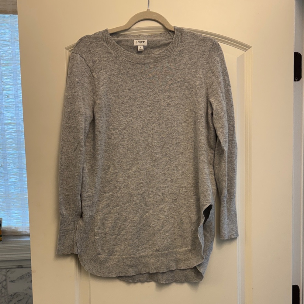 J. Crew Gray Heather Crewneck Sweater